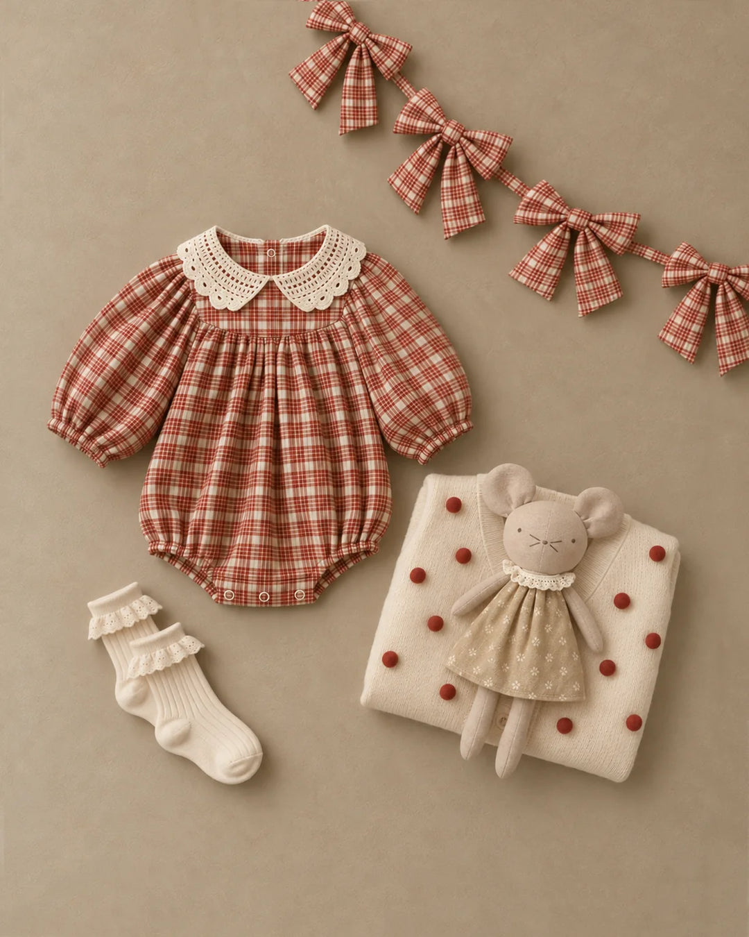Heidi Romper Vintage Plaid