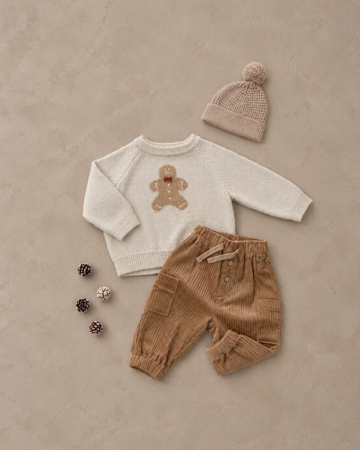 Relaxed Raglan Sweater Gingerbread Man
