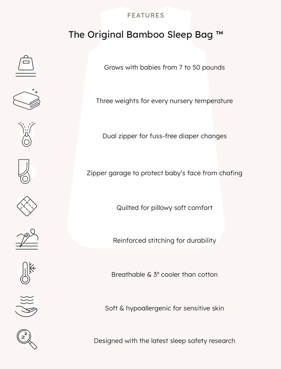 KYTE BABY 1.0 sleep bag in cloud