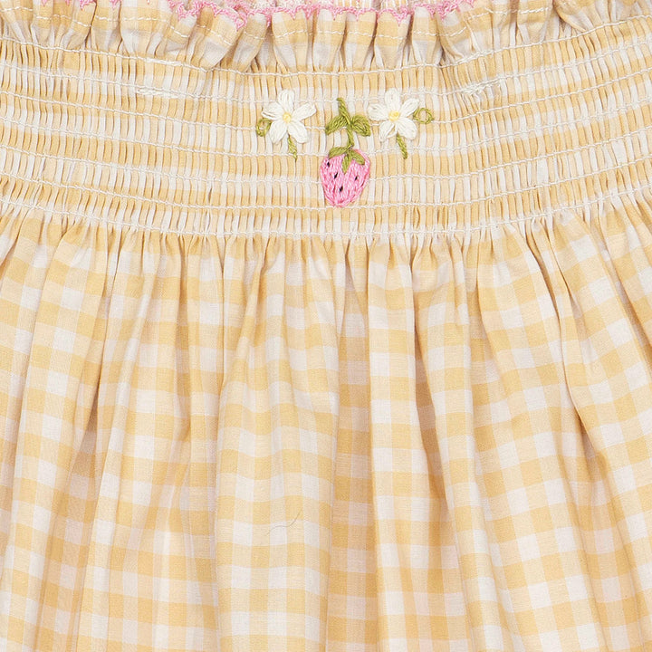 WILD WAWA Ruffle Pant Set Gingham Strawberry