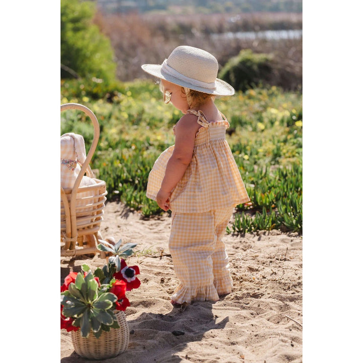 WILD WAWA Ruffle Pant Set Gingham Strawberry