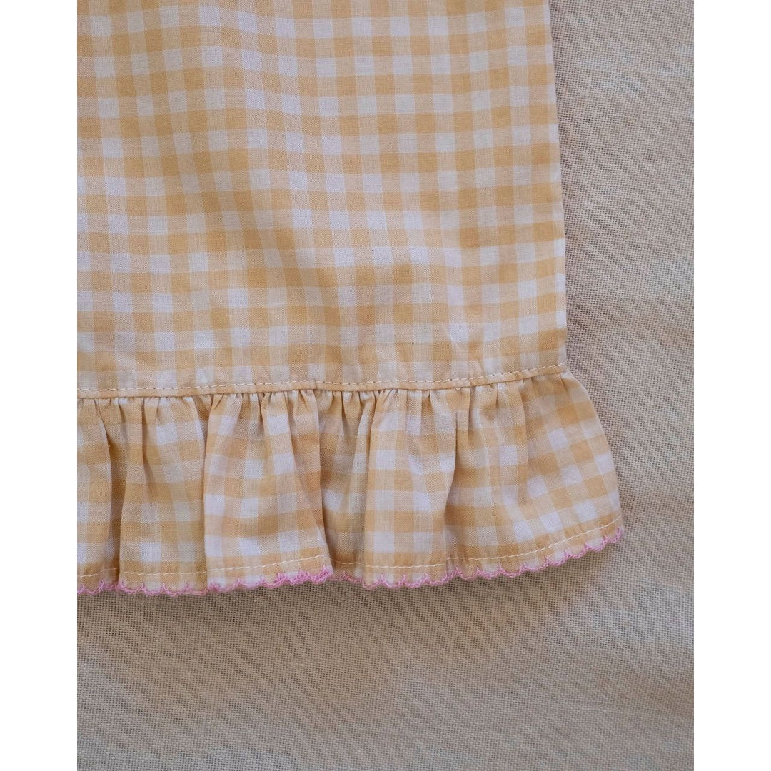 WILD WAWA Ruffle Pant Set Gingham Strawberry