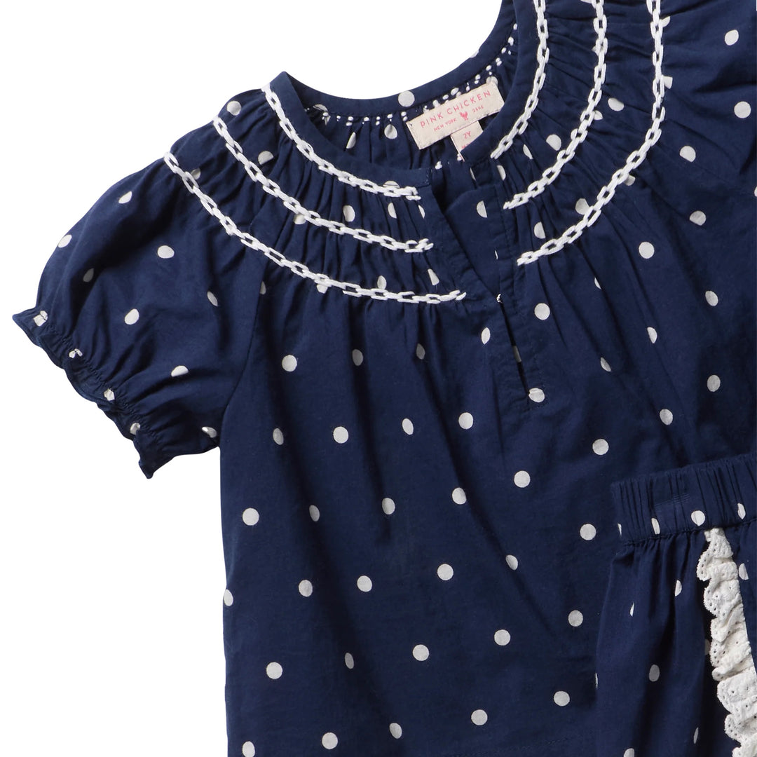 Millie 2pc Set • Navy Dots