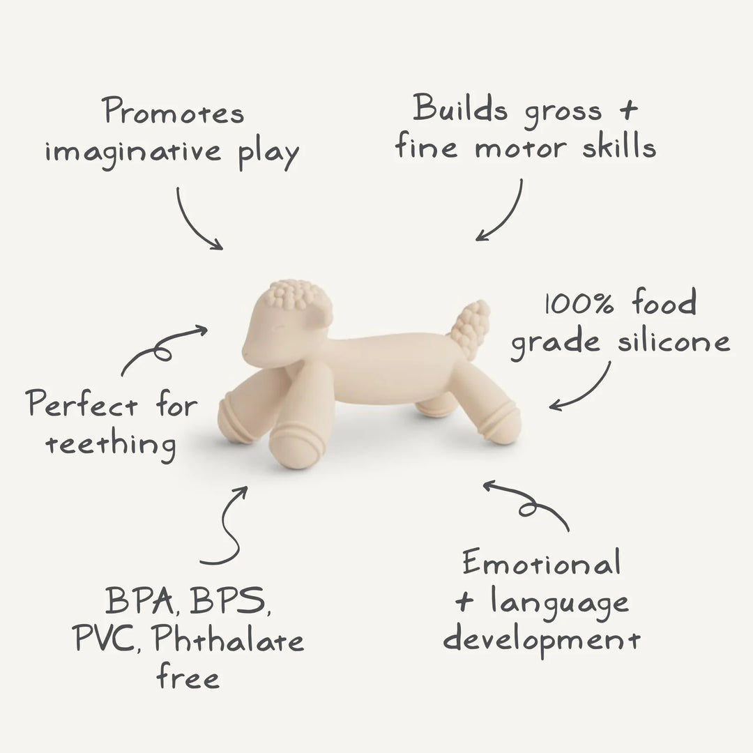 LAMB FIGURINE TEETHER natural