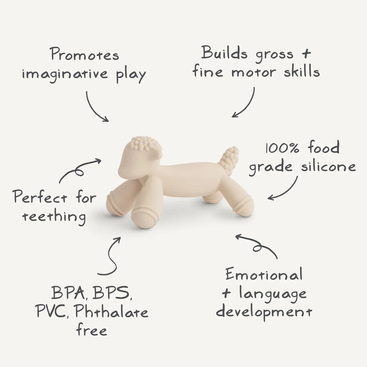 LAMB FIGURINE TEETHER natural