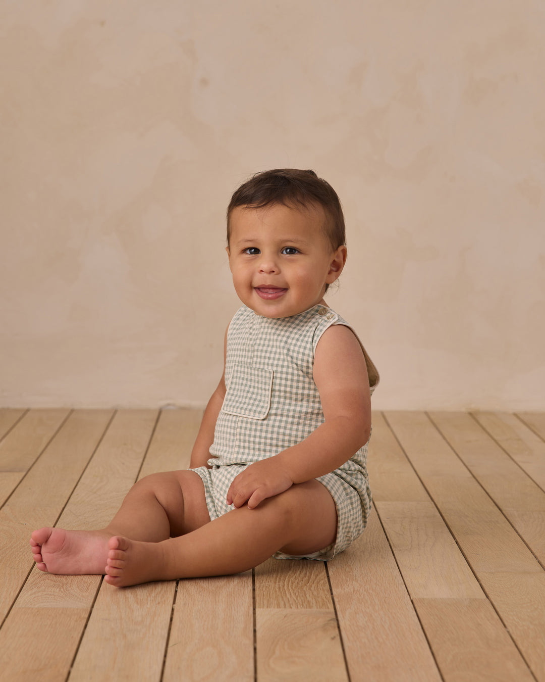 NORALEE Georgie Romper | Eucalyptus Check