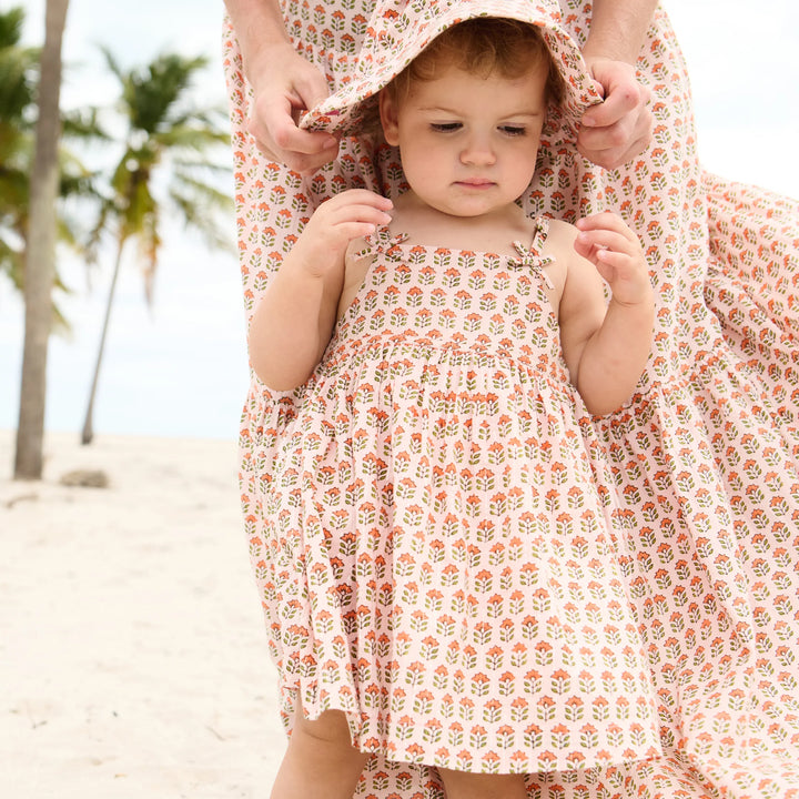 Tia Dress Set Pink Prairie Block Print