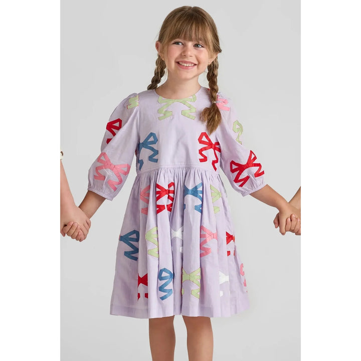 Brooke Dress Lavender Multi Bow Applique