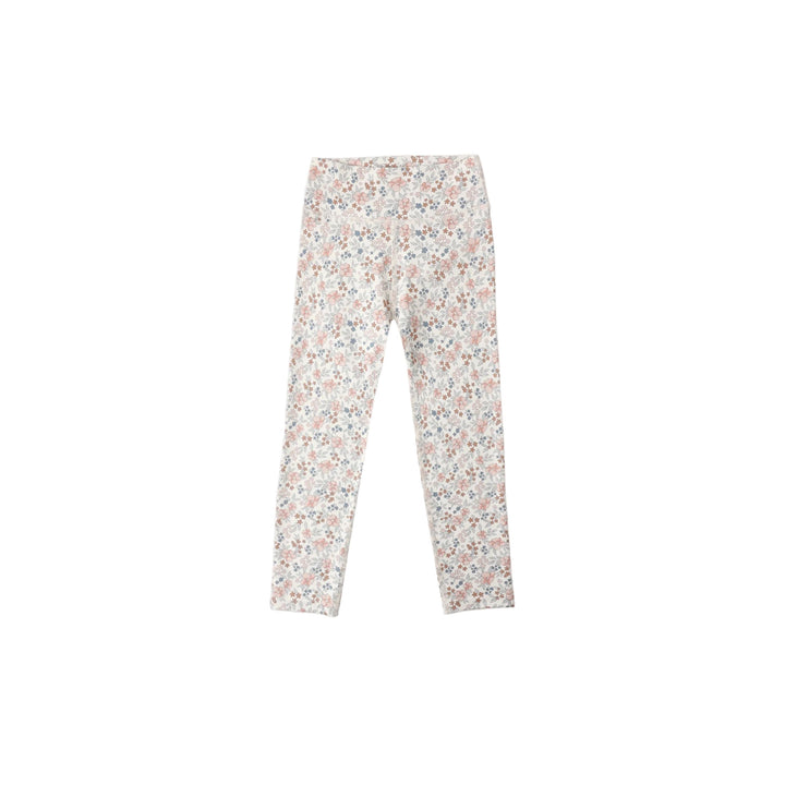 Floral-patterned legging pants on a white background