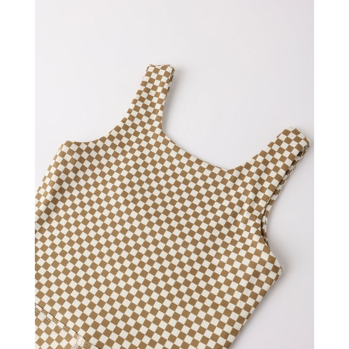Malibu Bodysuit || Ocre Check