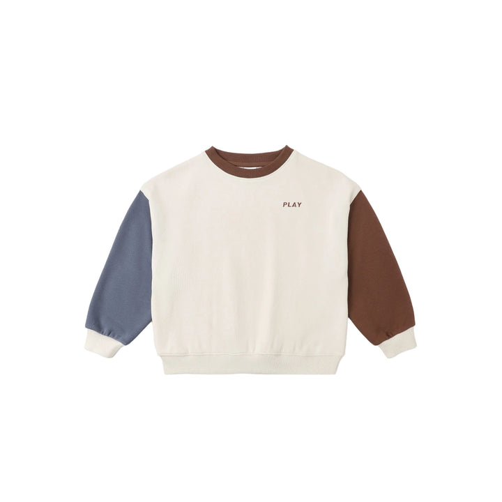 Color-blocked sweatshirt with &
