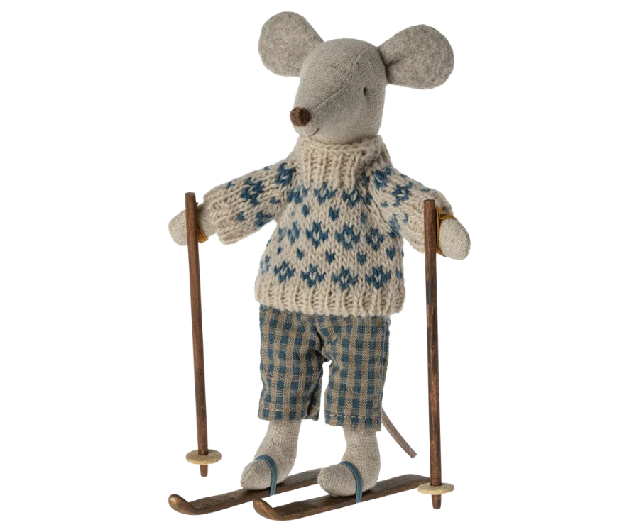 MAILEG winter mouse w/ski set | dad