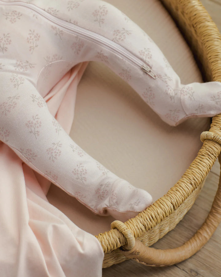 ORGANIC Modal Zip Footie || Pink Blossom