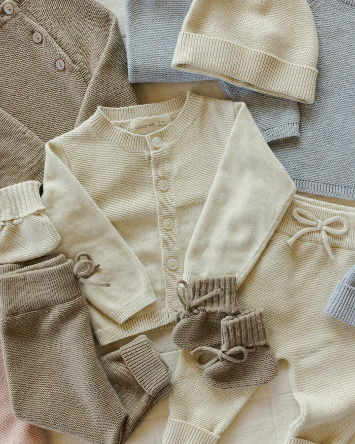 ORGANIC Knit Cardigan || Heathered Natural