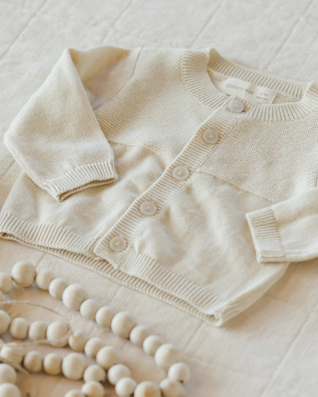 ORGANIC Knit Cardigan || Heathered Natural