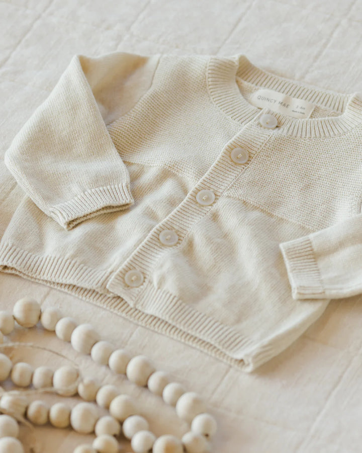 ORGANIC Knit Cardigan || Heathered Natural
