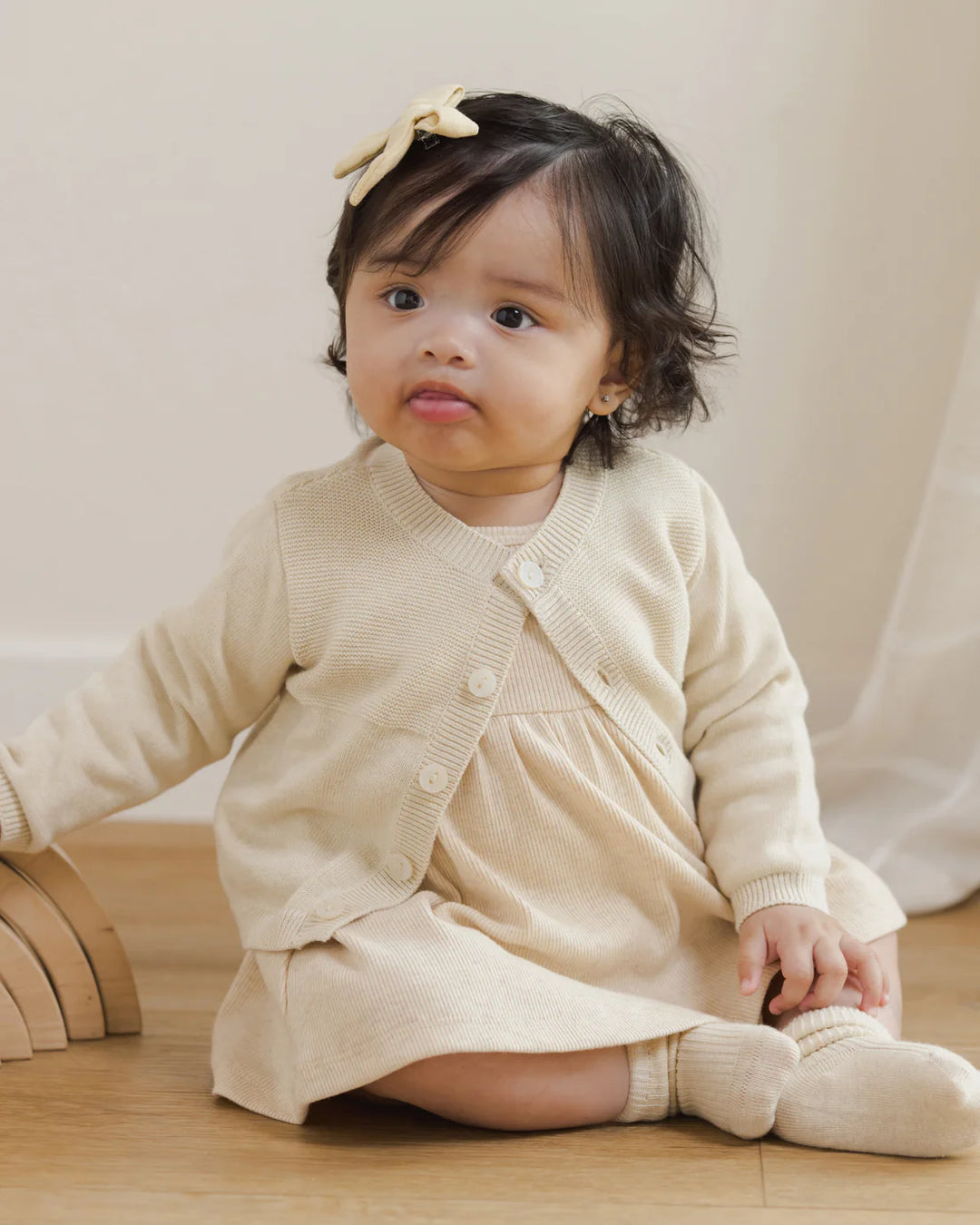 ORGANIC Knit Cardigan || Heathered Natural