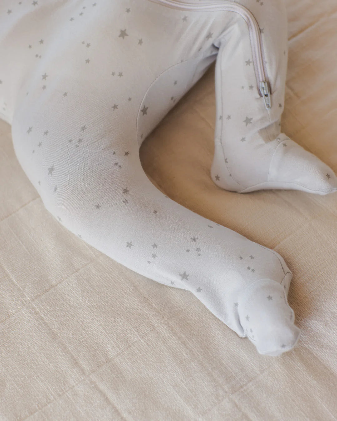 ORGANIC Modal Zip Footie || Stars Fog