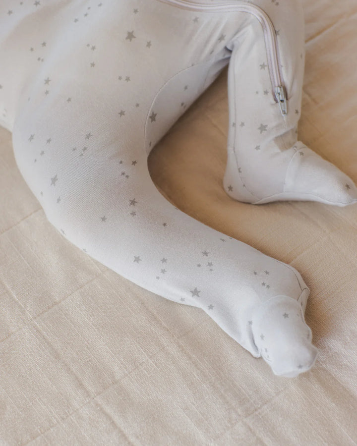 ORGANIC Modal Zip Footie || Stars Fog