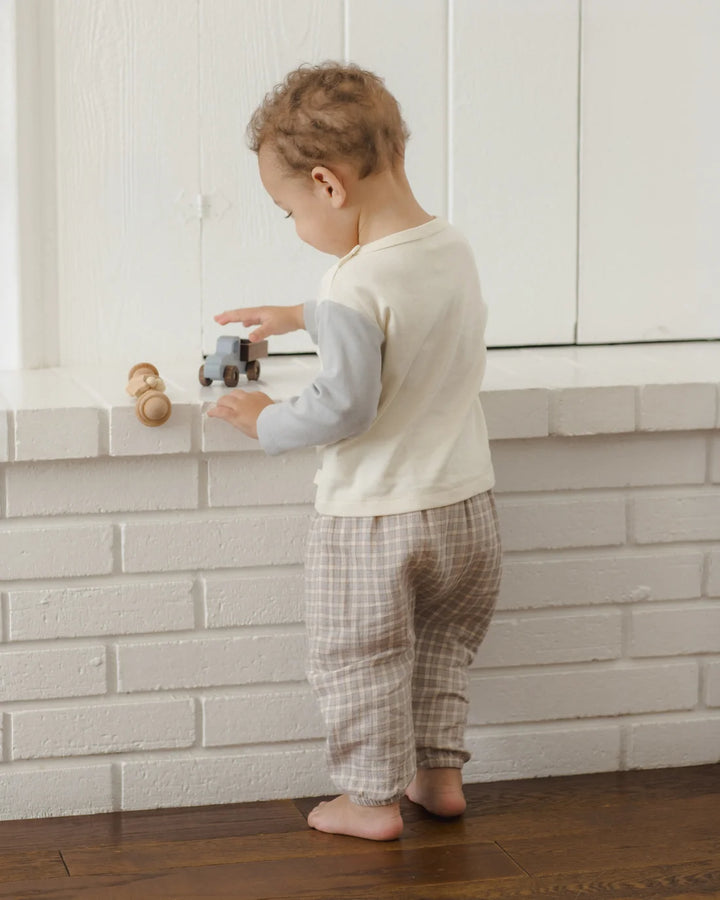 ORGANIC Blue Gingham Woven Pant