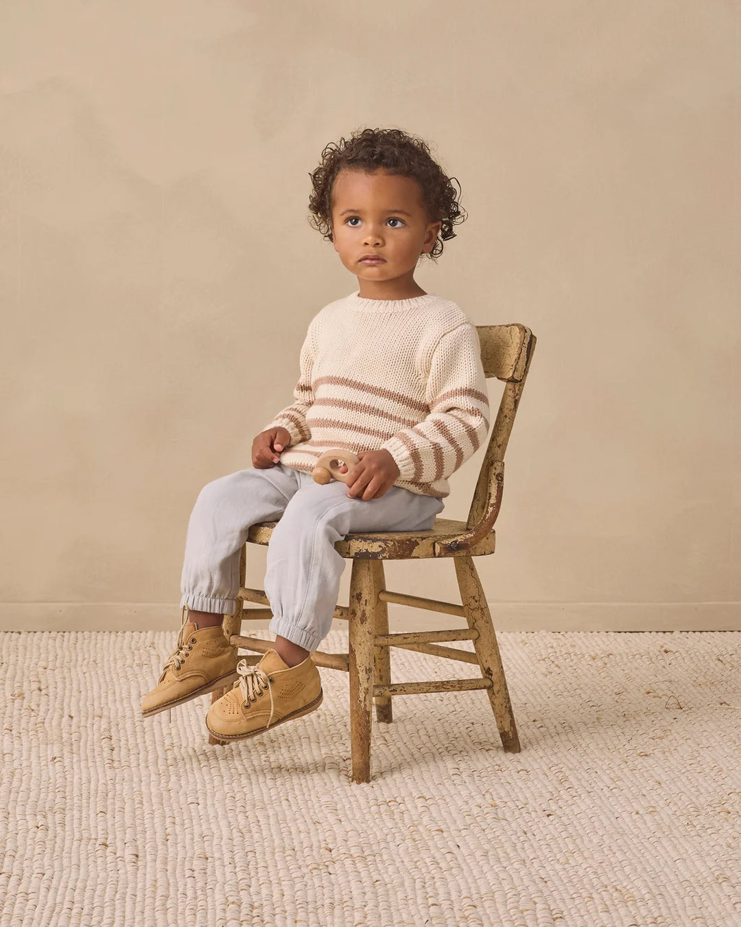 ORGANIC Almond Stripe Rex Sweater