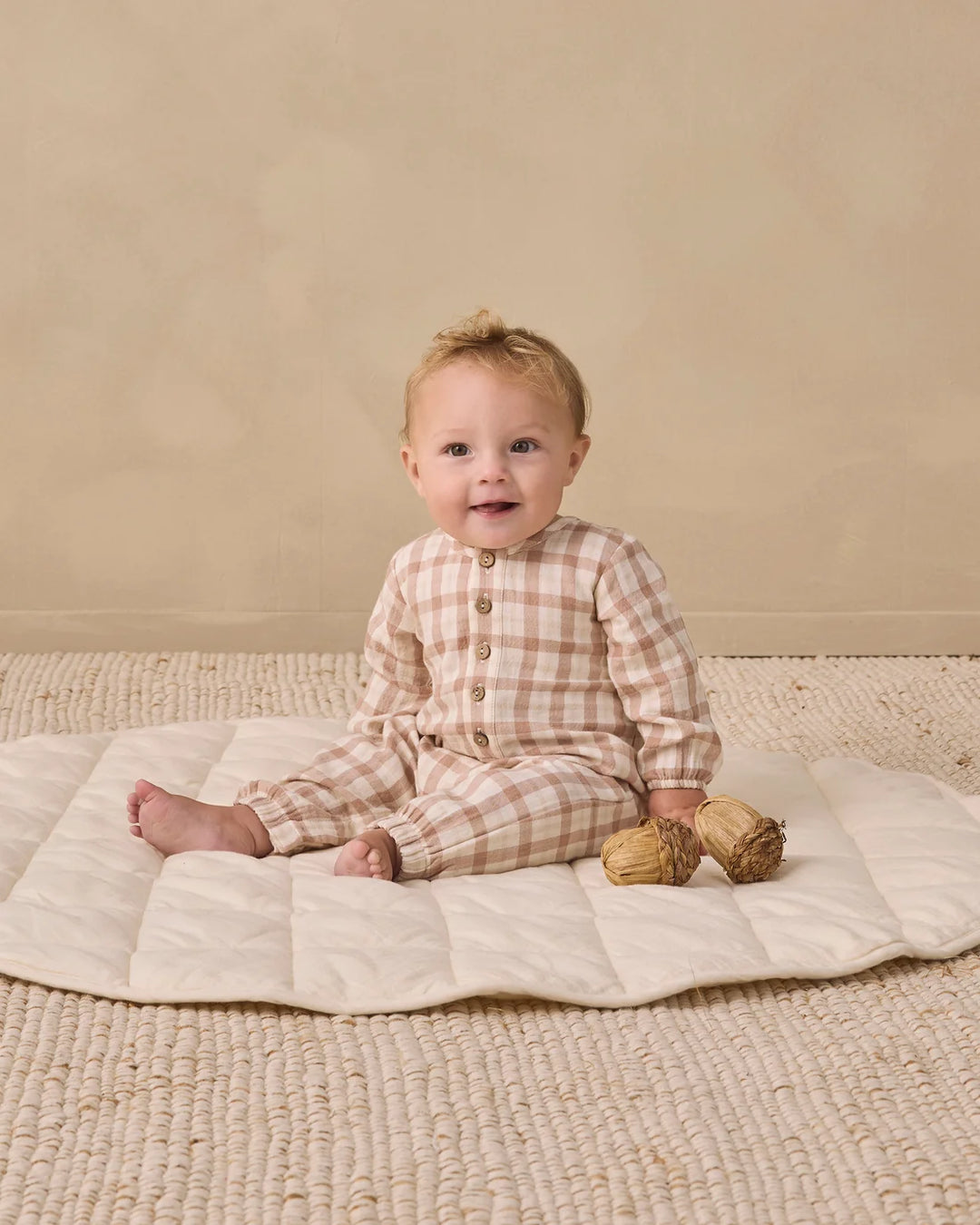 ORGANIC Rustic Plaid Woven Jumpsuit
