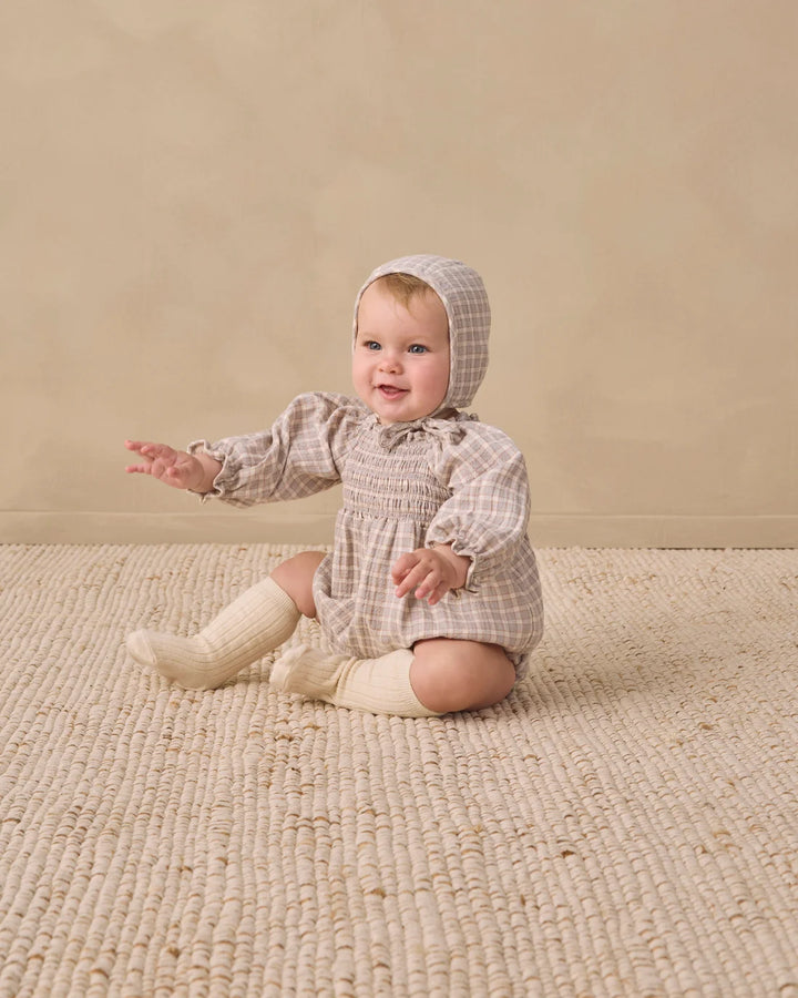 ORGANIC Blue Gingham Eden Romper