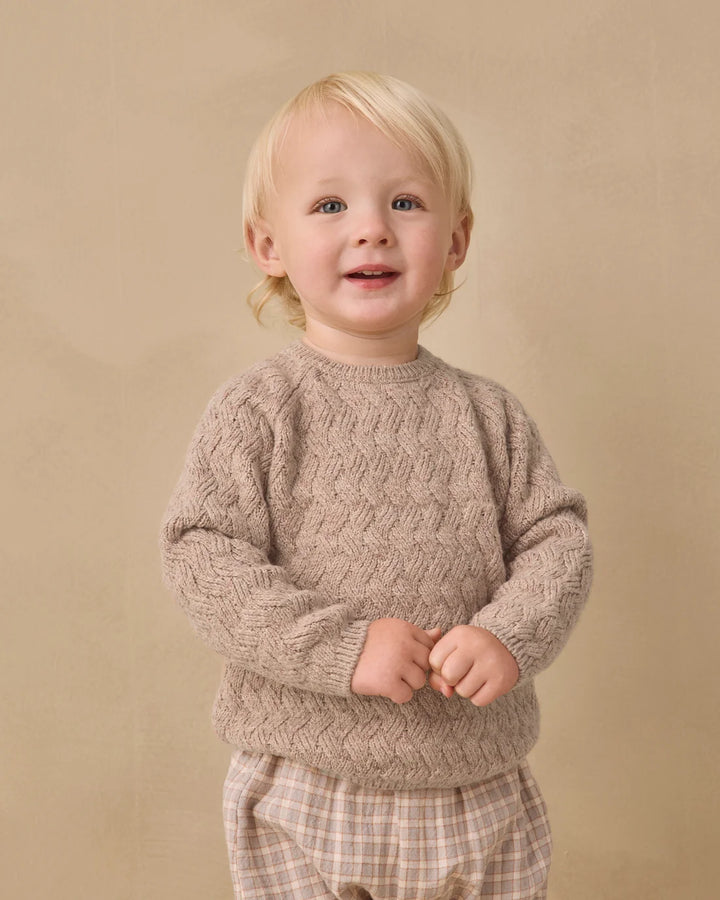 QUINCY MAE Heathered Almond Knit Sweater