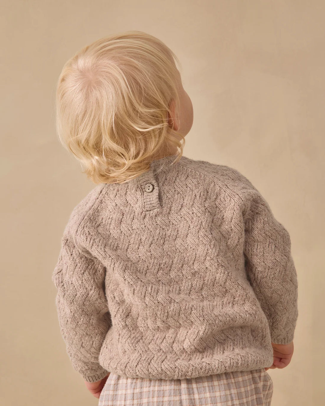 QUINCY MAE Heathered Almond Knit Sweater