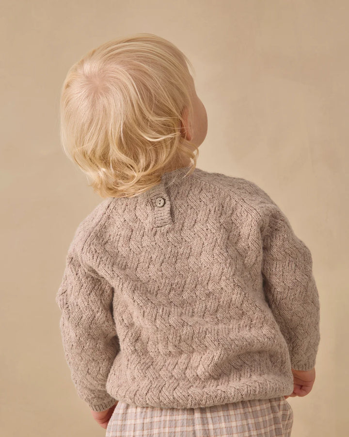 QUINCY MAE Heathered Almond Knit Sweater