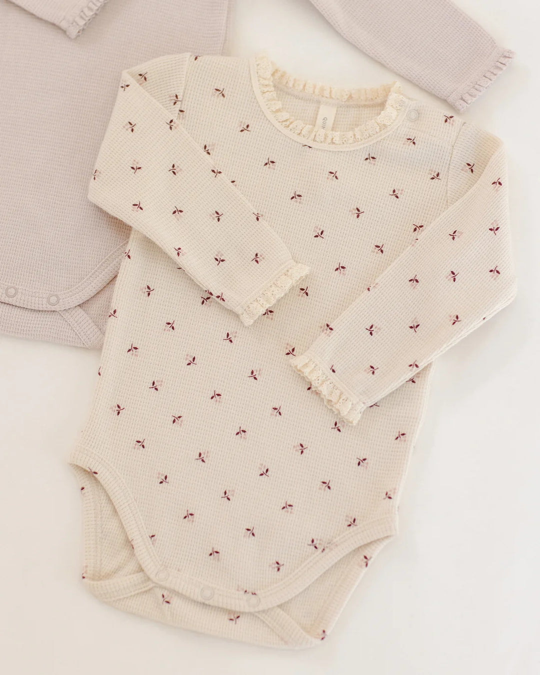 ORGANIC Waffle Long Sleeve Bodysuit Fall Ditsy