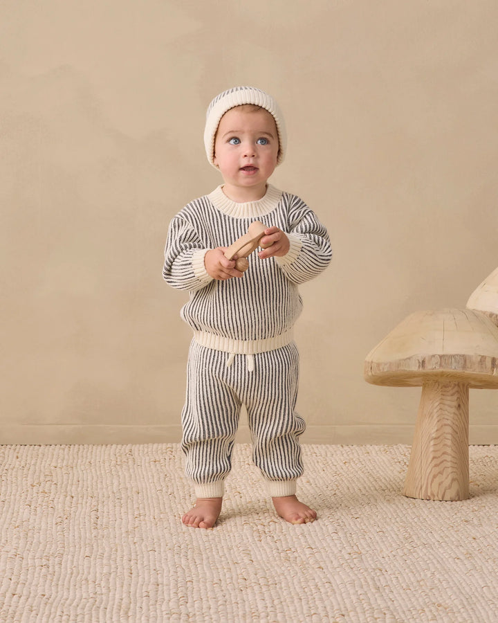 ORGANIC Relaxed Knit Sweater Midnight Stripe