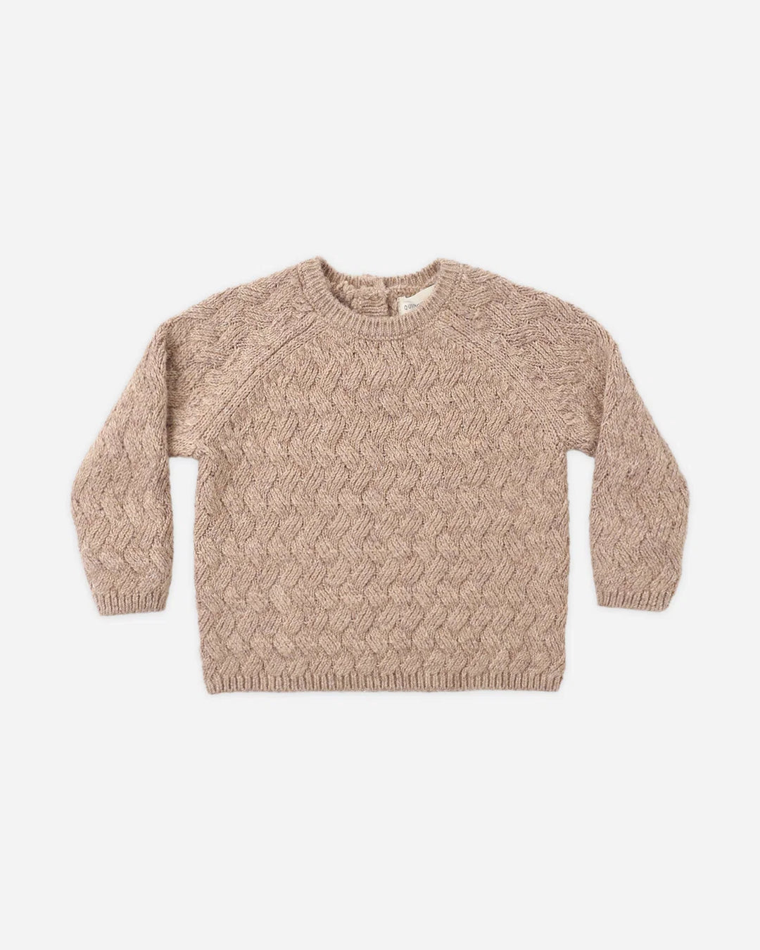 QUINCY MAE Heathered Almond Knit Sweater