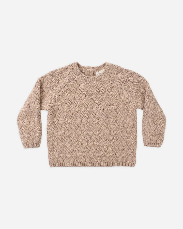 QUINCY MAE Heathered Almond Knit Sweater