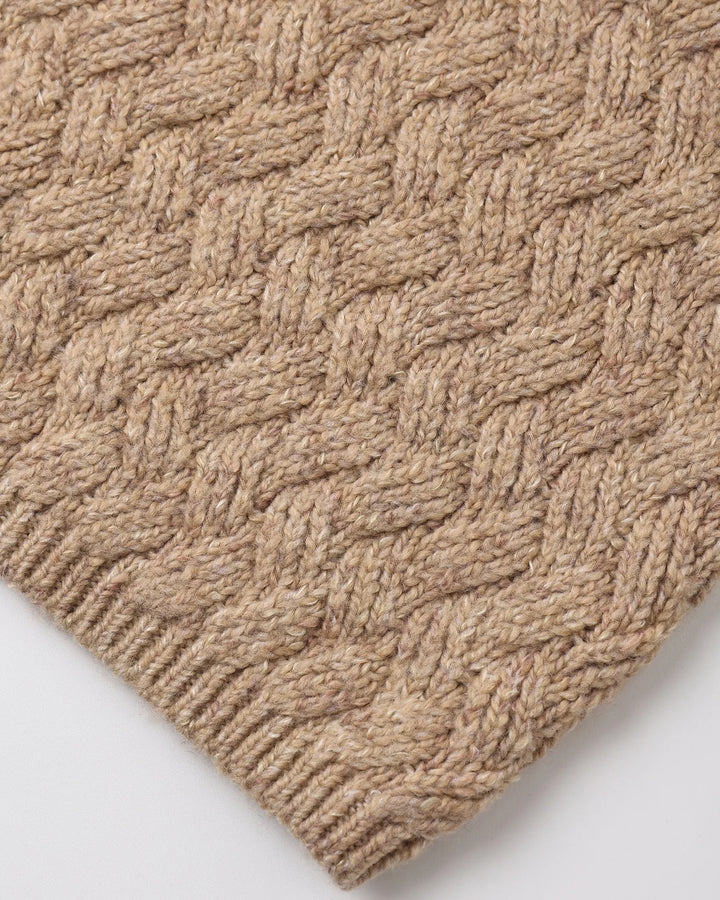 QUINCY MAE Heathered Almond Knit Sweater