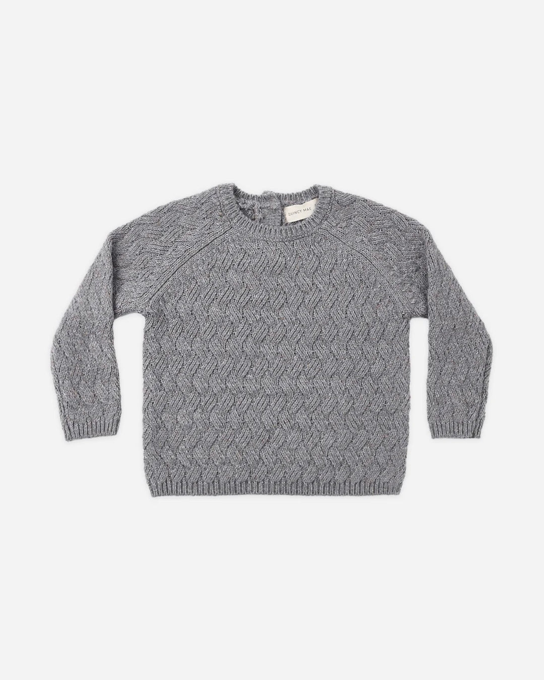 QUINCY MAE Heathered Slate Knit Sweater