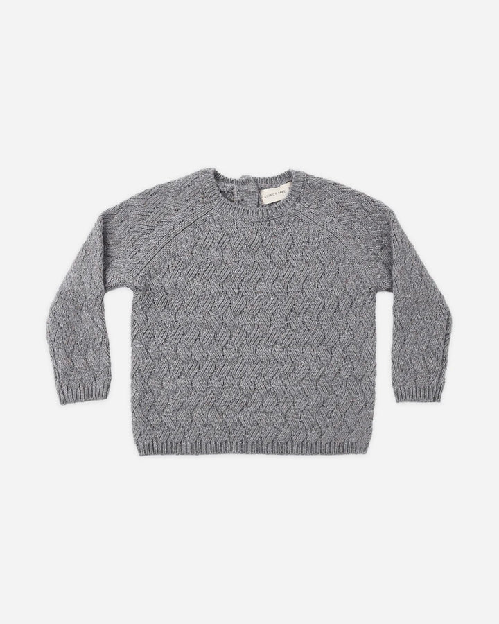 QUINCY MAE Heathered Slate Knit Sweater