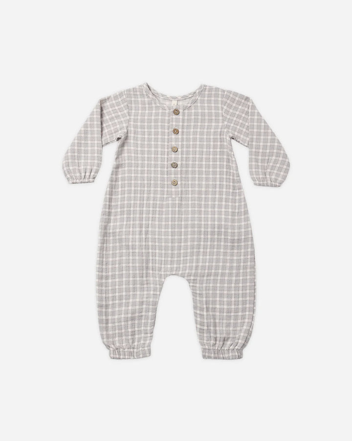 ORGANIC Blue Gingham Woven Jumpsuit