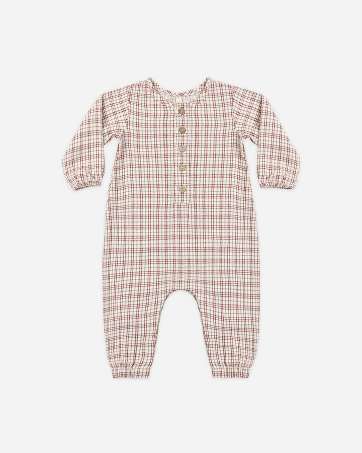Woven Jumpsuit Christmas Plaid
