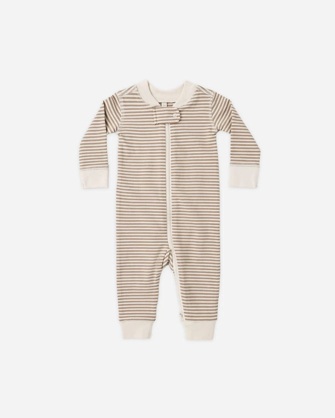 ORGANIC Zip Long Sleeve Sleeper Almond Stripe