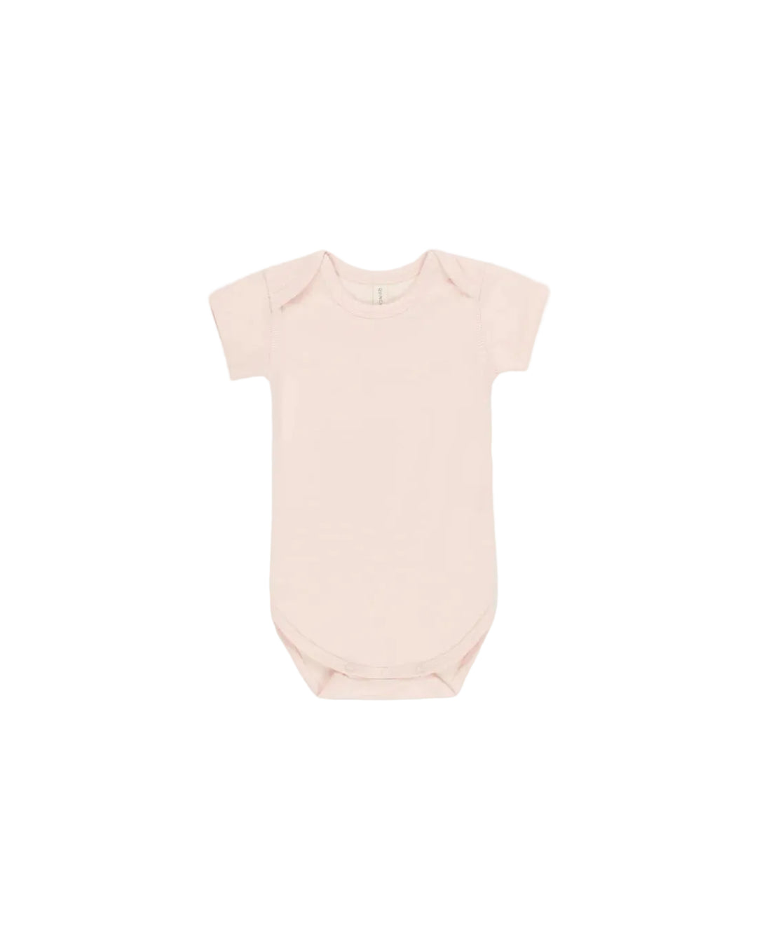 Pink baby bodysuit on a white background