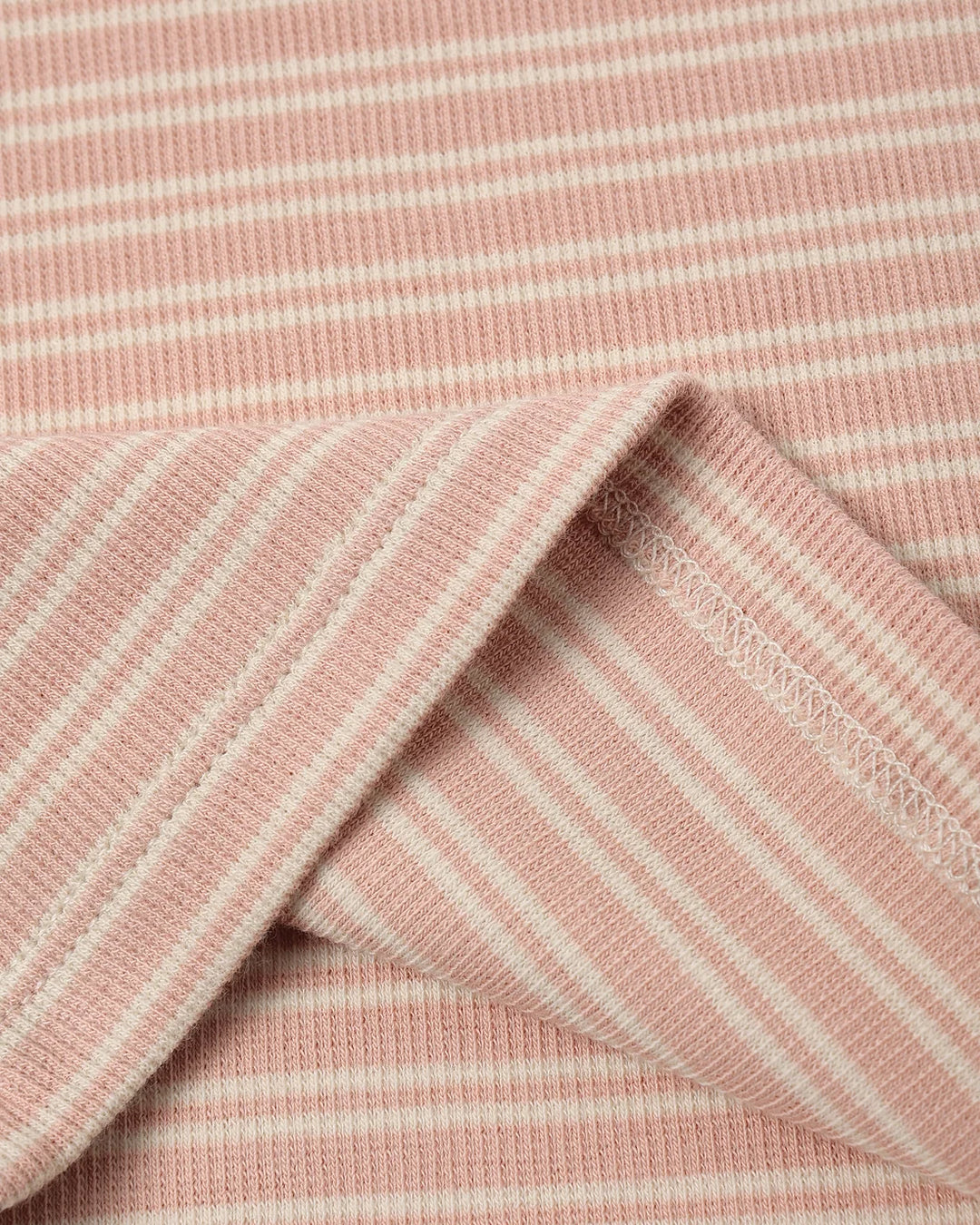 ORGANIC Dusty Rose Microstripe Ribbed Tee + Legging Set