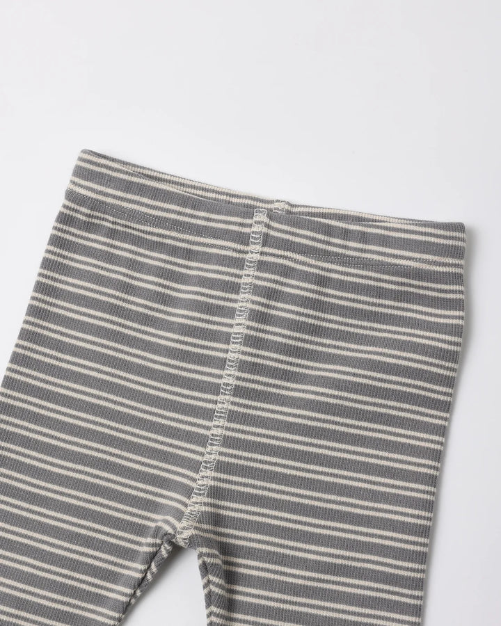 ORGANIC Slate Microstripe Ribbed Tee + Legging Set