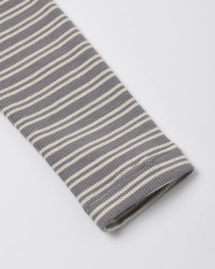 ORGANIC Slate Microstripe Ribbed Tee + Legging Set