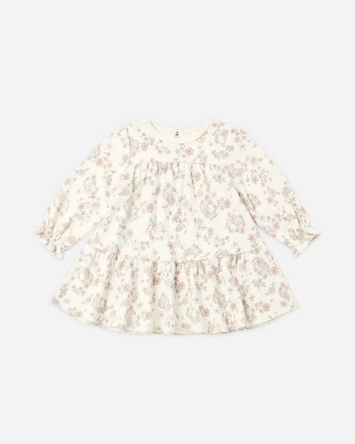 ORGANIC Floral Vine Tiered Jersey Dress