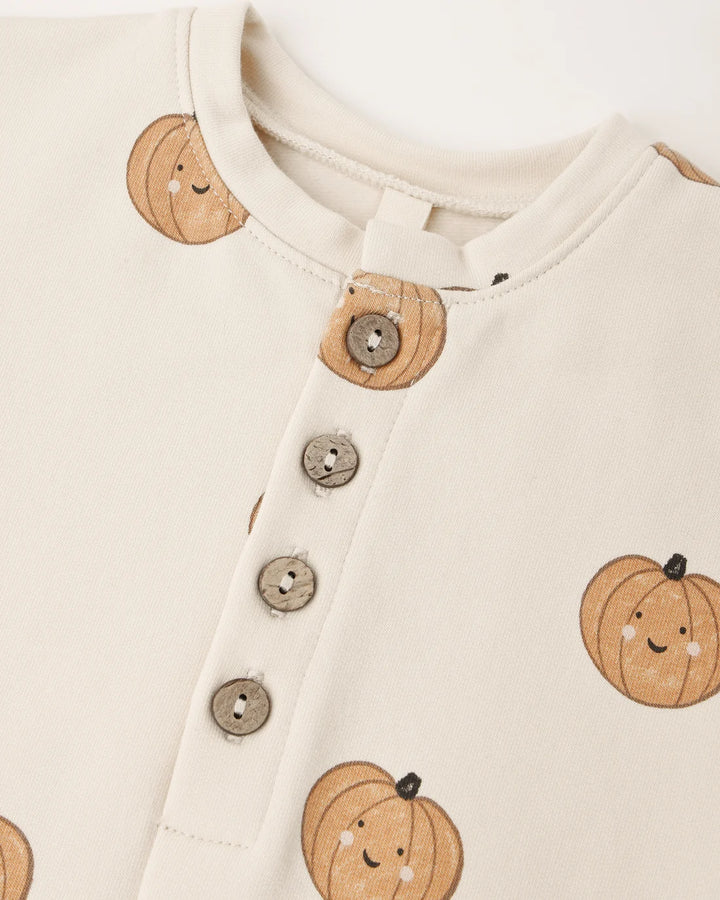 ORGANIC Relaxed Fleece Jumpsuit Pumpkins