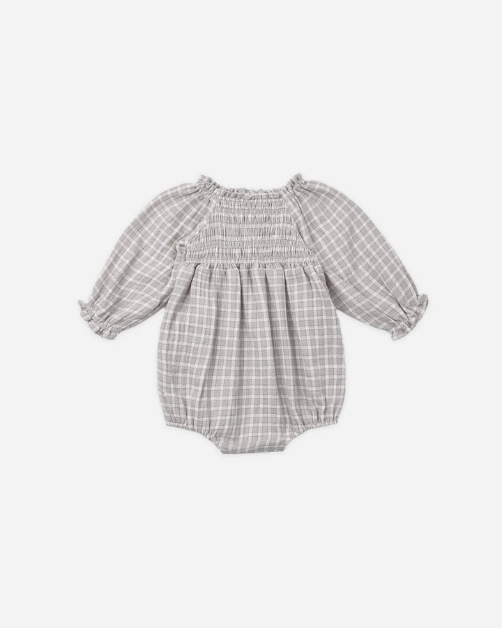 ORGANIC Blue Gingham Eden Romper
