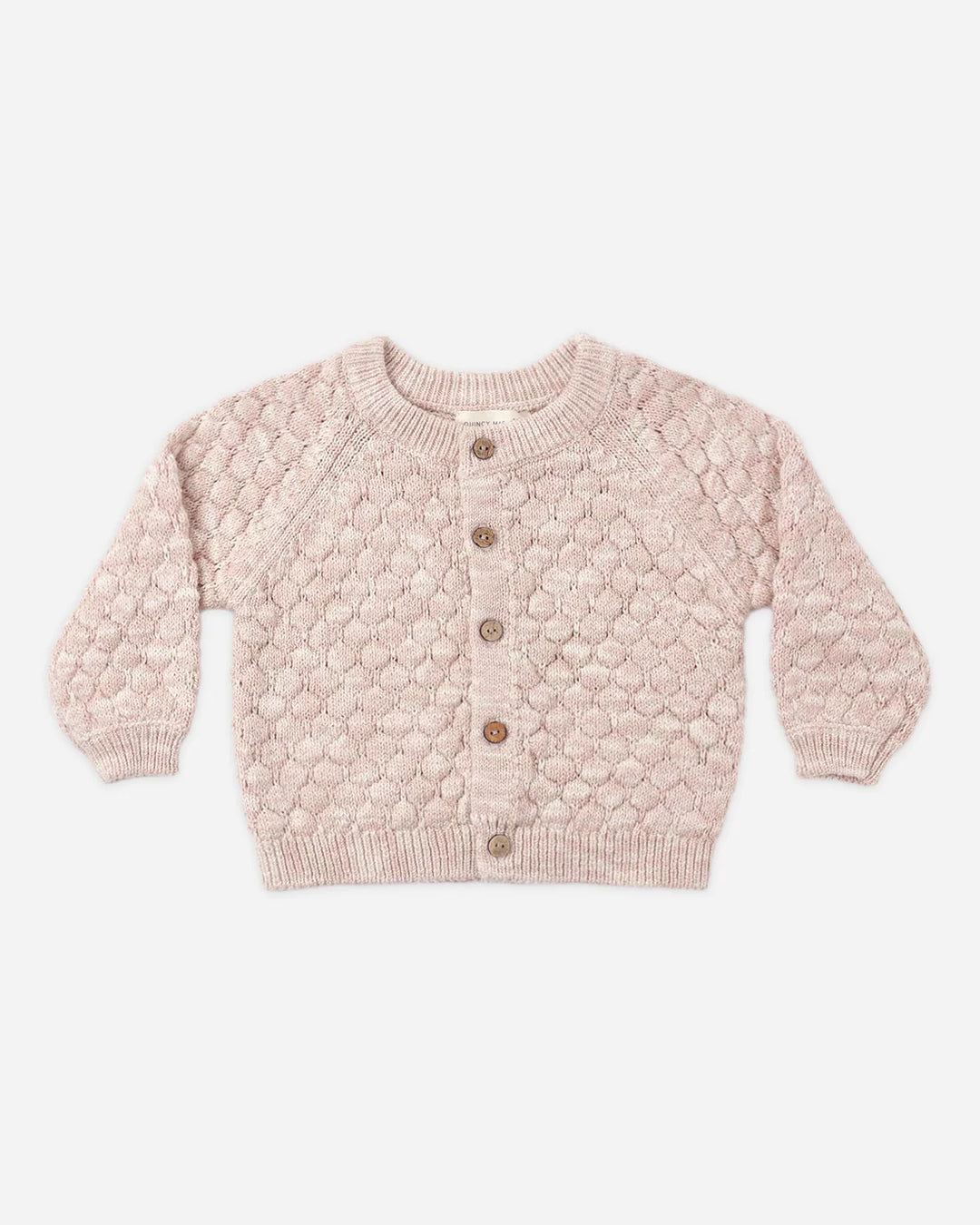 ORGANIC Dusty Rose Speckle Bubble Knit Cardigan