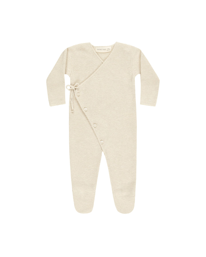 ORGANIC Wrap Knit Footie || Heathered Natural