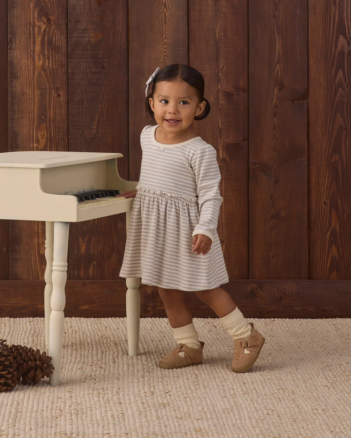 ALDA DRESS FOG STRIPE